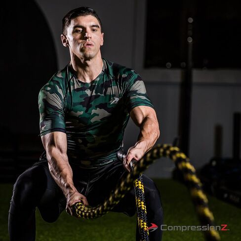 قميص ضغط رجالي بأكمام قصيرة من CompressionZ - طبقة أساسية رياضية in Kuwait