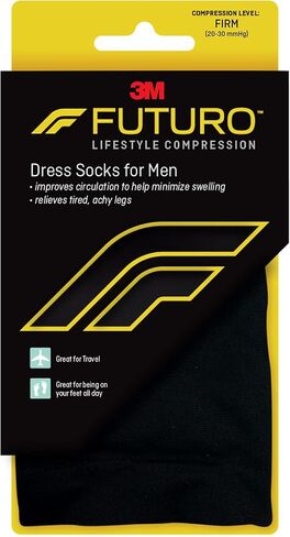 FUTURO Dress Socks for Men, Medium, Black, Moderate (15-20 mm/Hg) (Pack of 2) in Saudi Arabia