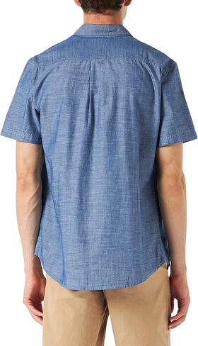 Amazon Essentials Men's Short-Sleeve Chambray Shirt in Kuwait