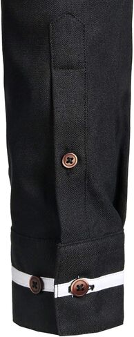 ZEROYAA Mens Hipster Mandarin Collar Slim Fit Long Sleeve Casual Button Down Oxford Dress Shirt with Pocket in Kuwait