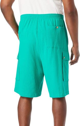 KingSize KS Island Men's Big & Tall Full Elastic Waist Gauze Cargo Shorts in Kuwait