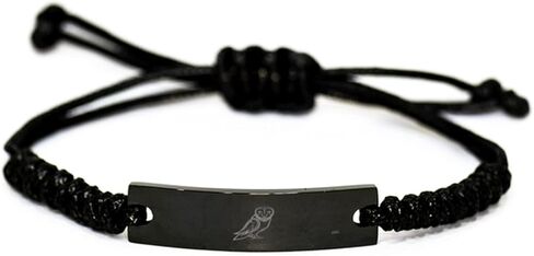 Serene Owl - Black Rope Bracelet - Christmas , Birthday, Valentine, Father's Day - for men, women and kids. in Kuwait