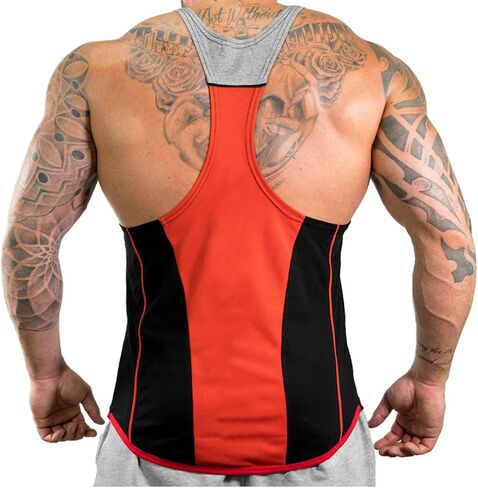 ICOOLTECH Men's Fitness Gym Muscle Cut Stringer Bodybuilding Workout Sleeveless Tank Top Shirts in Kuwait