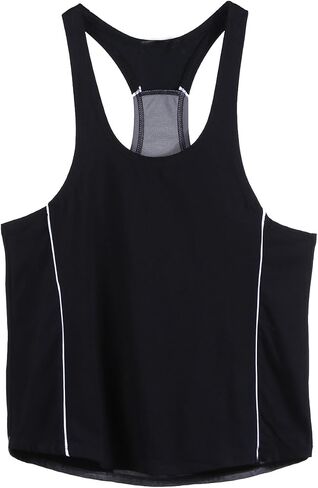 ICOOLTECH Men's Fitness Gym Muscle Cut Stringer Bodybuilding Workout Sleeveless Tank Top Shirts in Kuwait