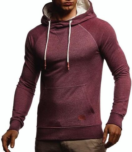Leif Nelson Men's Straighfit Hooded Sweatshirt | Modern Stylish Longsleeve Hoodie Pullover in Kuwait