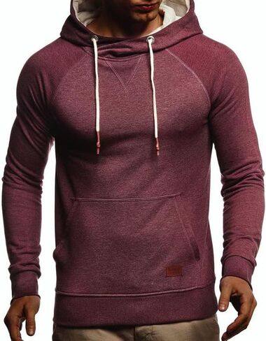 Leif Nelson Men's Straighfit Hooded Sweatshirt | Modern Stylish Longsleeve Hoodie Pullover in Kuwait
