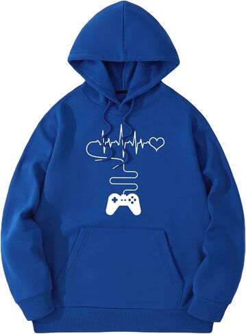 SHENHE Men's Graphic Drawstring Pullover Hoodies Long Sleeve Hooded Sweatshirt Tops in Kuwait