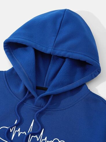 SHENHE Men's Graphic Drawstring Pullover Hoodies Long Sleeve Hooded Sweatshirt Tops in Kuwait