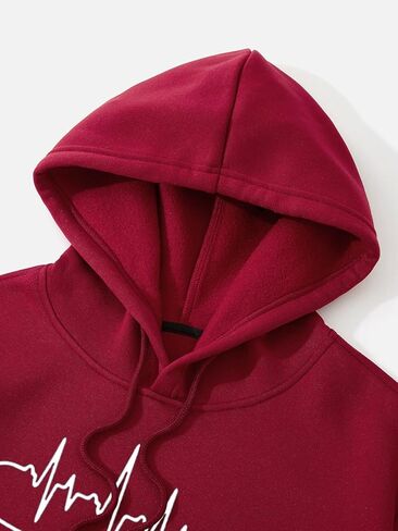 SHENHE Men's Graphic Drawstring Pullover Hoodies Long Sleeve Hooded Sweatshirt Tops in Kuwait