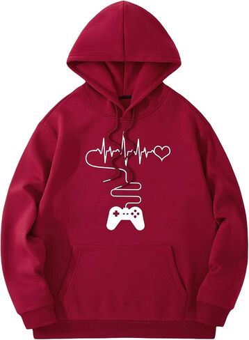 SHENHE Men's Graphic Drawstring Pullover Hoodies Long Sleeve Hooded Sweatshirt Tops in Kuwait
