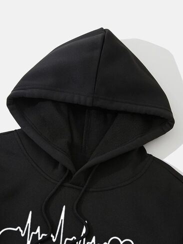 SHENHE Men's Graphic Drawstring Pullover Hoodies Long Sleeve Hooded Sweatshirt Tops in Kuwait