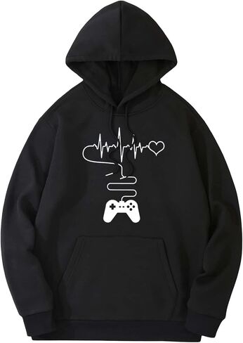 SHENHE Men's Graphic Drawstring Pullover Hoodies Long Sleeve Hooded Sweatshirt Tops in Kuwait