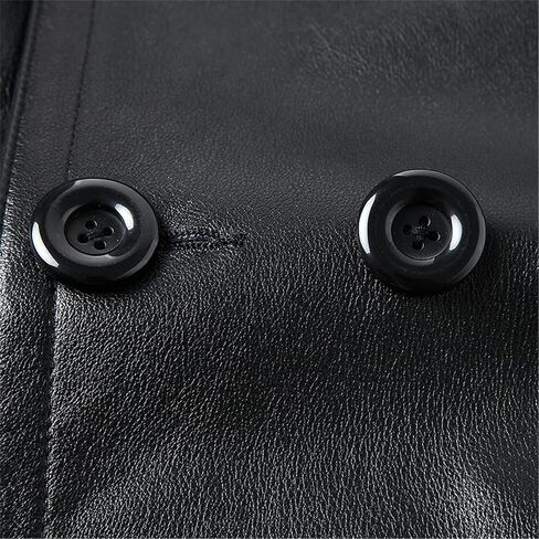 Kelsiop Natural Cowhide Long Jacket Men's Double Breasted Leather Trench Coat in Saudi Arabia