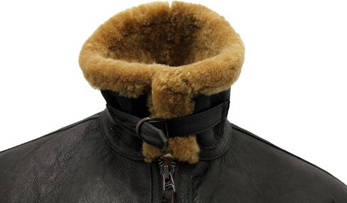 Men’s Brown RAF Real Shearling Sheepskin Flying Leather Jacket with Ginger Fur in Saudi Arabia