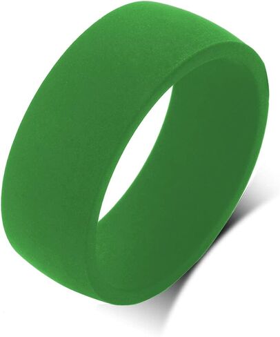 QINGDUO Inner Arc Breathable Design 8.7MM Personalized Silicone Wedding Rings for Men Women Breathable Comfort Fit Flat Edge Stackable Knuckle Ring Sleek Design Rubber Birthday Gifts,Size 7-14 in Saudi Arabia