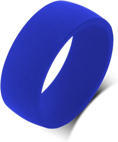 QINGDUO Inner Arc Breathable Design 8.7MM Personalized Silicone Wedding Rings for Men Women Breathable Comfort Fit Flat Edge Stackable Knuckle Ring Sleek Design Rubber Birthday Gifts,Size 7-14 in Saudi Arabia