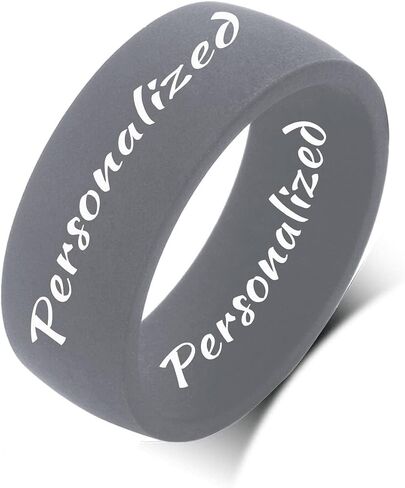 QINGDUO Inner Arc Breathable Design 8.7MM Personalized Silicone Wedding Rings for Men Women Breathable Comfort Fit Flat Edge Stackable Knuckle Ring Sleek Design Rubber Birthday Gifts,Size 7-14 in Kuwait