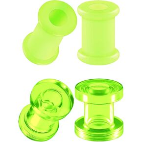 BIG GAUGES 2 Pairs Silicone Double Flared Saddle Piercing Jewelry Stretcher Ear Plugs Earring Lobe Acrylic External Flesh Tunnel in Kuwait