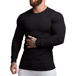 Autumn Fashion Thin Sweater Men's Long Sleeve Pullover O Neck Solid Color Slim Sweater Knit Top in Saudi Arabia