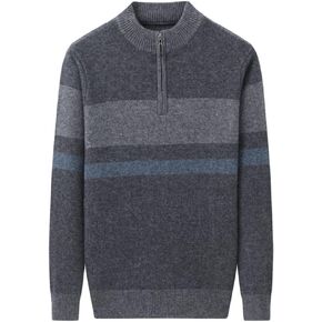 Men Half High Zipper Collar Warm Large Thickened Pullovers 100% Cashmere Sweater in Saudi Arabia