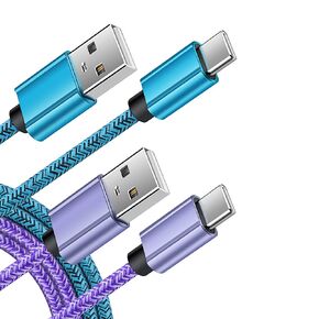 كابل شاحن USB C من النوع C كابل شحن سريع سلك شاحن هاتف طاقة 6 أقدام 2 حزمة متوافقة مع سامسونج جالاكسي نوت 21 20، S21 / S21 Ultra/S20 Plus/S20 Ultra S10 S9 A11 A20 A21 A51 A71 A01 in Kuwait