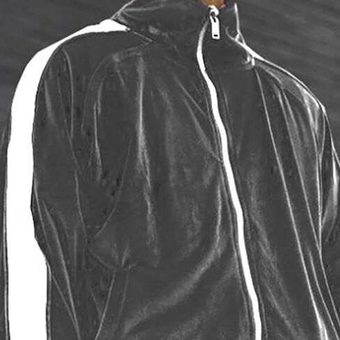 tuduoms Men's Velour Tracksuit Athletic Sports Full Zip Sweatsuit 2 Piece Long Sleeve Coat Striped Gym Outfits Jogging Sets in Kuwait