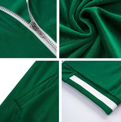 RPOVIG Velour Tracksuit Sweatsuit Velvet:Men's Jogging track suit 2 Pieces Set Zip Up Sweatshirts Jacket Pants With Pockets in Saudi Arabia