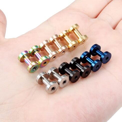 Vsnnsns 14G 12G 8G 6G 4G 2G 0G 00G برغي مناسب لمجموعة قياس الأذن الجراحية الفولاذية نفق المتوسع أقراط شحمة الأذن المقابس هيئة ثقب المجوهرات مجموعة للنساء الرجال 6 أزواج in Kuwait