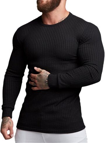 Autumn Fashion Thin Sweater Men's Long Sleeve Pullover O Neck Solid Color Slim Sweater Knit Top in Saudi Arabia