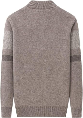 Men Half High Zipper Collar Warm Large Thickened Pullovers 100% Cashmere Sweater in Saudi Arabia