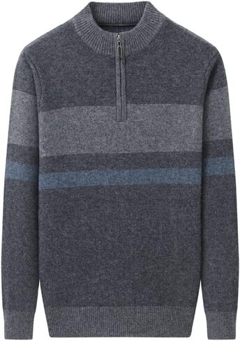 Men Half High Zipper Collar Warm Large Thickened Pullovers 100% Cashmere Sweater in Saudi Arabia