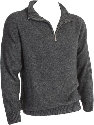 New Zealand Wool/Brushtail Possum blend Short Zip Rib Sleeve Sweater in Saudi Arabia