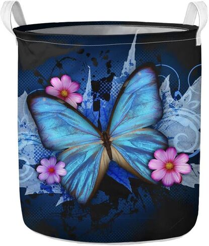 UZZUHI Galaxy Starry Sky Foldable Storage Bin Heavy Duty Tote Handle Organizer for College Men Adult Round Kids Hamper Unisex Without Lid Sturdy in Saudi Arabia