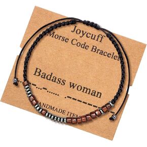 JoycuFF Inspirational Morse Code Bracelets for Men Women Girls Mothers Day Birthday Christmas Gifts for Mom Mother Father Daughter Aunt Grandmother Jewelry Cord Wrap Memorial Graduation Bracelets in Kuwait