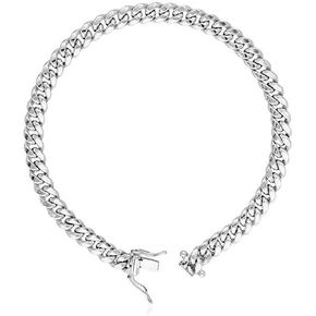 Verona Jewelers 925 Sterling Silver Solid Miami Cuban Link Chain Bracelet, 6.5MM - 14.5MM- Curb Cuban Bracelet, Solid Thick Big Link Bracelet for Men Boys, 8, 8.5, 9 Inch