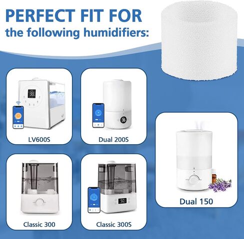 ShufudeJa 30 Pack Humidifier Replacement Filter Compatible with LEVOIT Dual150, Dual200S, Classic300(S), LV600S Series Humidifiers, Sponge Filter Humidifier Replacement Part in Saudi Arabia