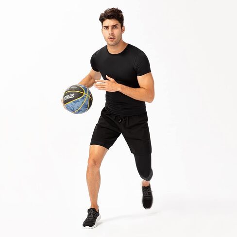 Hotfiary Men's One Leg Compression Pants Capri Tights 3/4 Athletic Leggings Base Layers for Basketball Running (2 pcs) in Kuwait