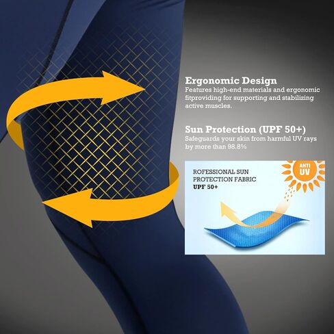 BOOMCOOL Men's Compression Pants with Pockets, Men's Running Tights Leggings Workout Dry Baselayer Gym Athletic Yoga Pants in Saudi Arabia