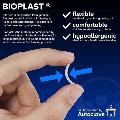 2 قطعة 16 جرام مرنة Bioflex دائرية الحديد حدوة الحصان الحاجز الدائري Bioplast ثقب 10 مللي متر بأكسيد الكرة in Saudi Arabia