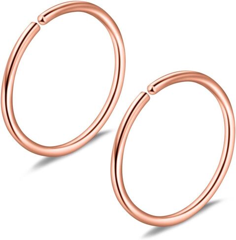 Ruifan 18PCS Mix Size Stainless Steel Clip on Fake Nose Lip Helix Cartilage Tragus Ear Hoop Ring 22G 20G 18G 6-10mm in Kuwait