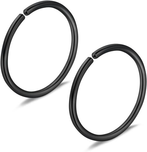 Ruifan 18PCS Mix Size Stainless Steel Clip on Fake Nose Lip Helix Cartilage Tragus Ear Hoop Ring 22G 20G 18G 6-10mm in Kuwait