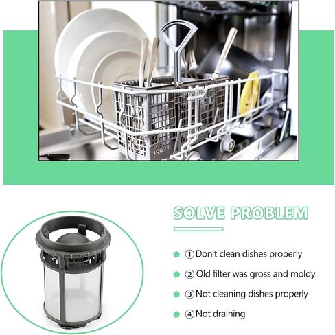 Cenipar W10872845 Dishwasher Sump Pump Upper Filter Cap Filter Excat Cup Assembly Replace for Amana Kenmore Whirlpool Dishwasher 8579307, W10056425,W10056426,W1005642,AP6030 094 in Saudi Arabia