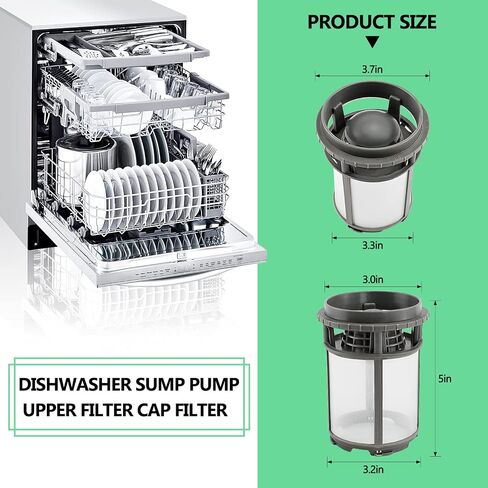 Cenipar W10872845 Dishwasher Sump Pump Upper Filter Cap Filter Excat Cup Assembly Replace for Amana Kenmore Whirlpool Dishwasher 8579307, W10056425,W10056426,W1005642,AP6030 094 in Saudi Arabia