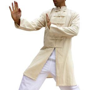 Svenine Chinese Style Handmade Cotton Jacket Long Kung Fu Shirt