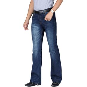 HAORUN Men Bell Bottom Jeans Slim Fit Vintage 60s 70s Flared Denim Pants