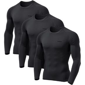 TSLA Men's UPF 50+ Compression Shirts, Cool Dry Long Sleeve Athletic Tops, Sports Baselayer Workout Shirt in Kuwait