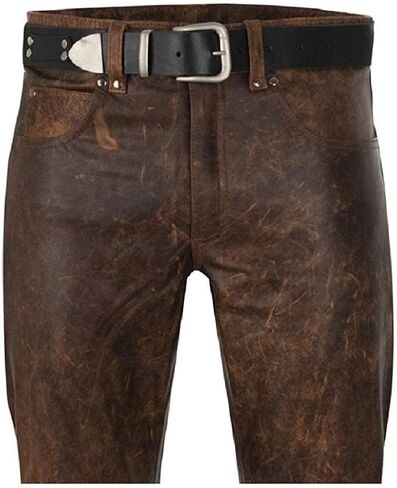 Mens Leather Pants Black Leather Pants Men 5 Pocket Pants Leather Jeans Pant Zipper Pants Men Motor Cycle Black Mens Pant in Saudi Arabia