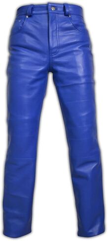 Mens Leather Pants Black Leather Pants Men 5 Pocket Pants Leather Jeans Pant Zipper Pants Men Motor Cycle Black Mens Pant in Saudi Arabia