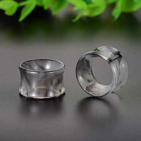 COOEAR 2 Pairs Matched Set Gauges for Ears Flesh Tunnels Kits Plugs Earrings Grey Acrylic Ear Expander Stretchers Piercing. in Kuwait