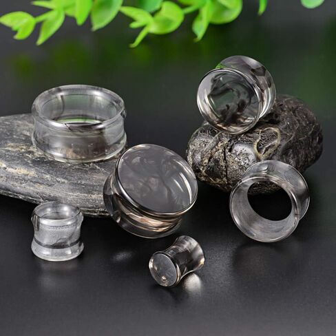 COOEAR 2 Pairs Matched Set Gauges for Ears Flesh Tunnels Kits Plugs Earrings Grey Acrylic Ear Expander Stretchers Piercing. in Kuwait